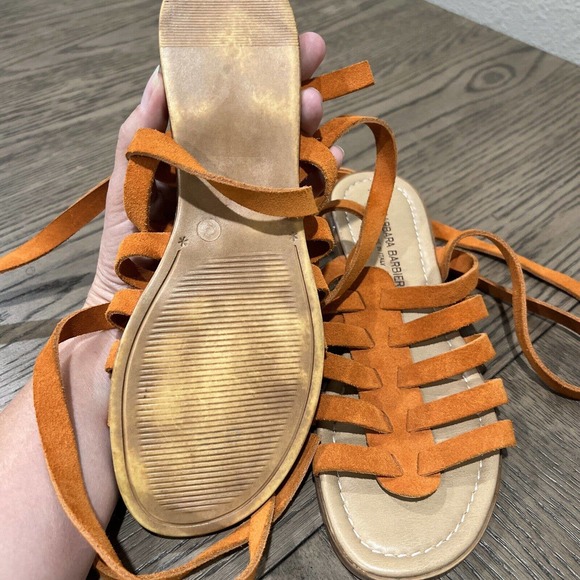 Barbara Barbieri Shoes Women 7.5 Orange Strappy Sandals - Picture 4 of 8
